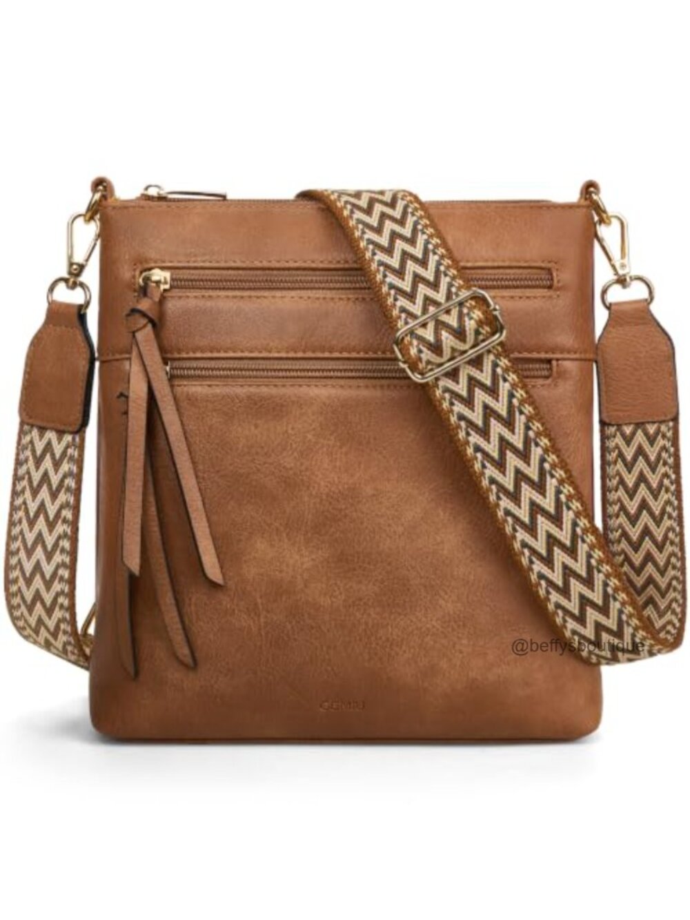 Vegan PU Leather Medium Crossbody Bag Satchel Adjustable Strap Travel Purse